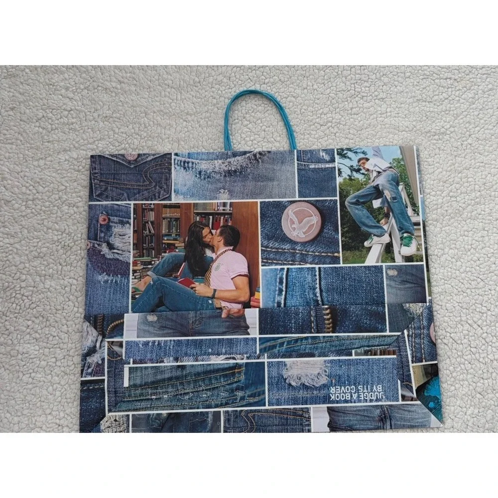 Vintage American Eagle Outfitters Paper Shopping Bag AE Jeans Y2K Era Gift Bags